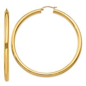 14k gold 3 inch diameter hoop earrings